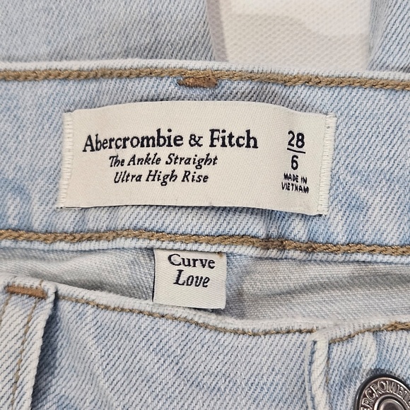 Abercrombie & Fitch Jeans Womens 28/6 Light Wash Ankle Straight Ultra High Rise - Picture 4 of 12